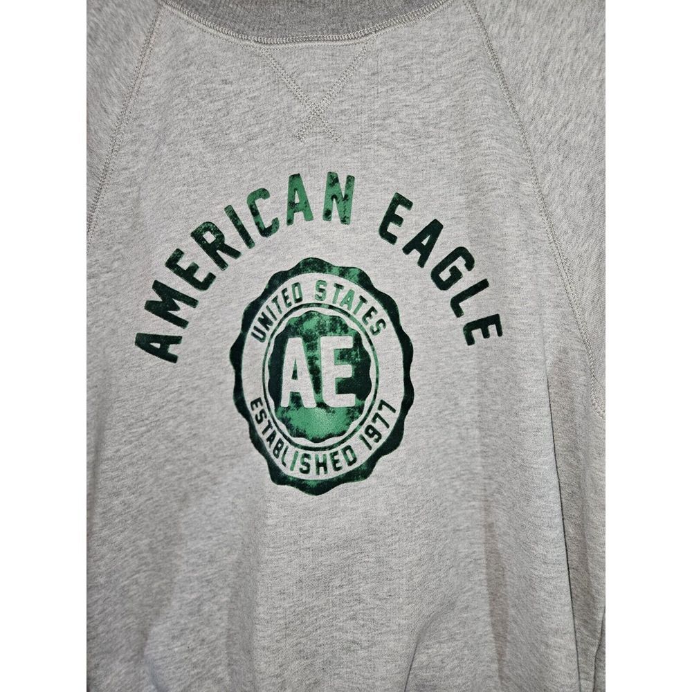 American Eagle Sweater Women Extra Small‎ Gray Crew Neck Oversized Retro Velvet